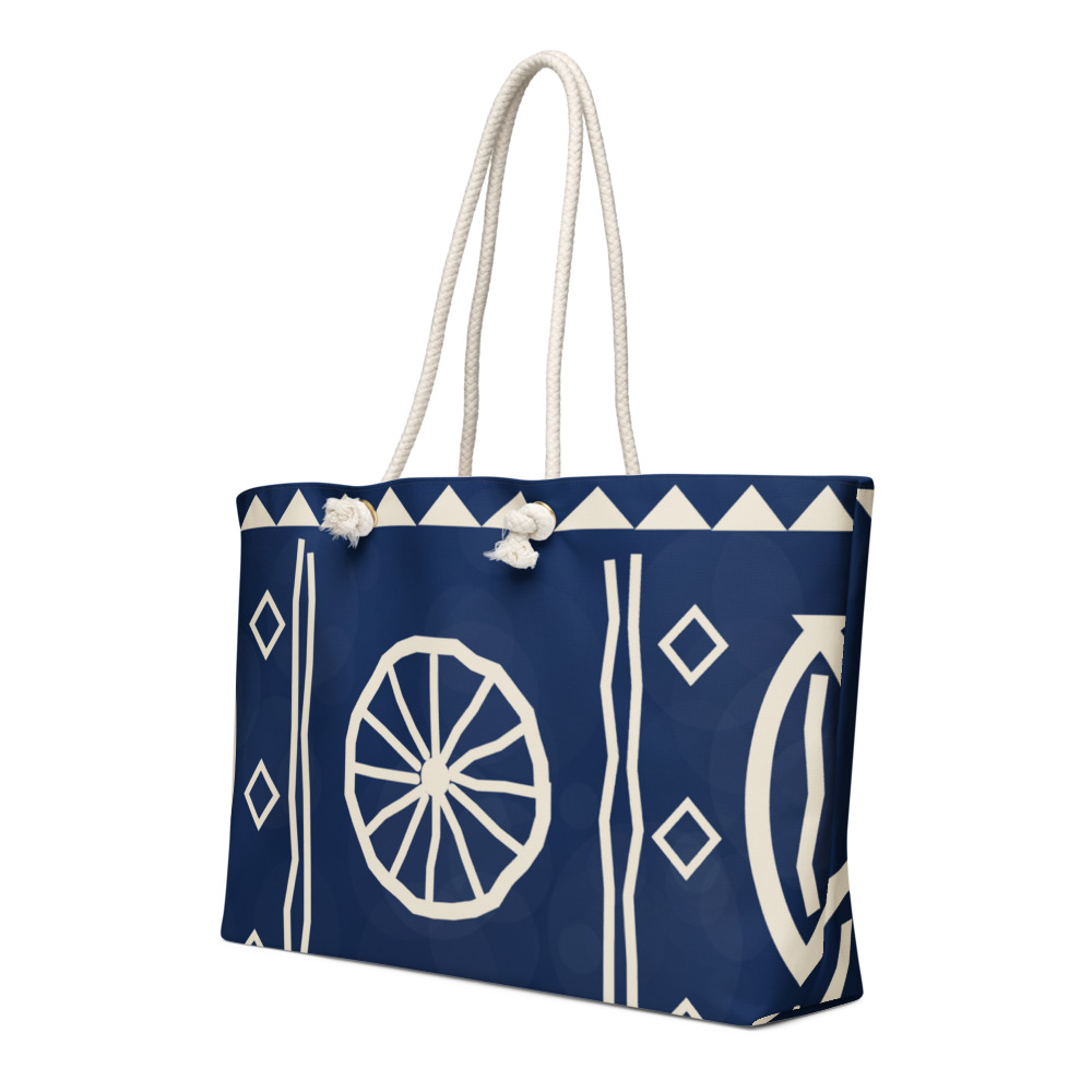 Indigo Signature Weekender Bag — le motif tel qu'il part à l'impression