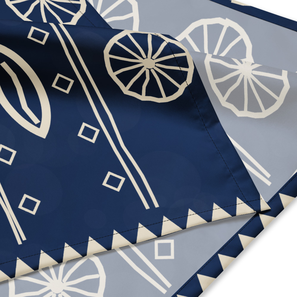 Indigo Signature Bandana — le motif tel qu'il part à l'impression