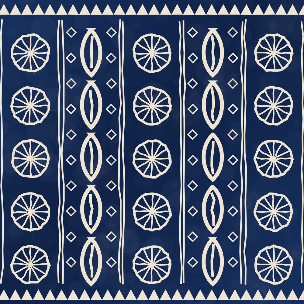 Indigo Signature Christmas Stocking — le motif tel qu'il part à l'impression
