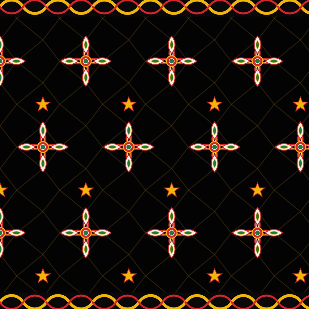 Toghu Bamenda Christmas Stocking — le motif tel qu'il part à l'impression