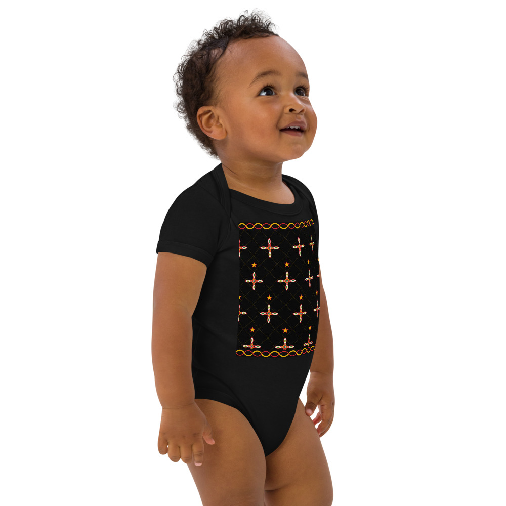 Toghu Bamenda Baby Bodysuit — le motif tel qu'il part à l'impression