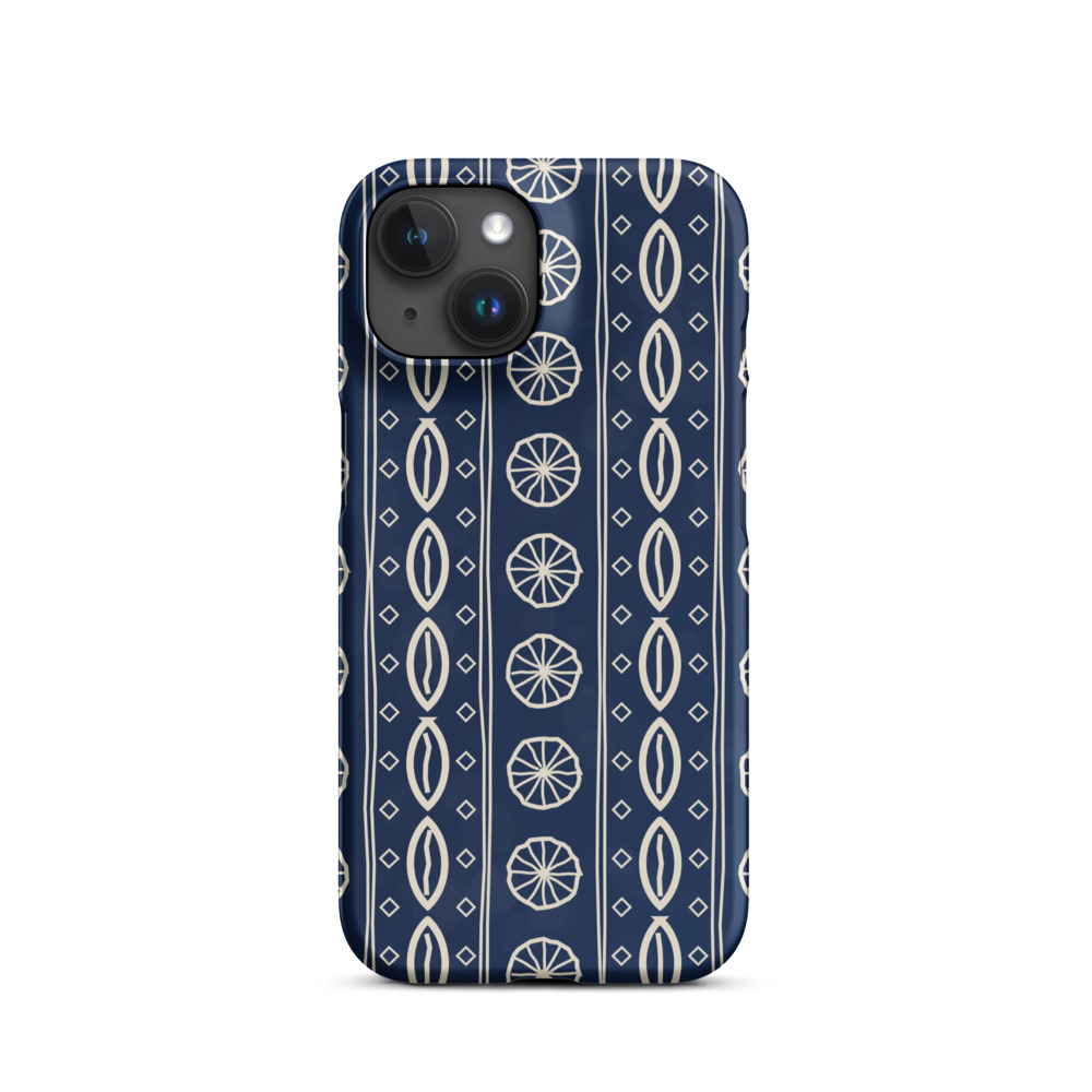 Indigo Signature Phone Case — le motif tel qu'il part à l'impression