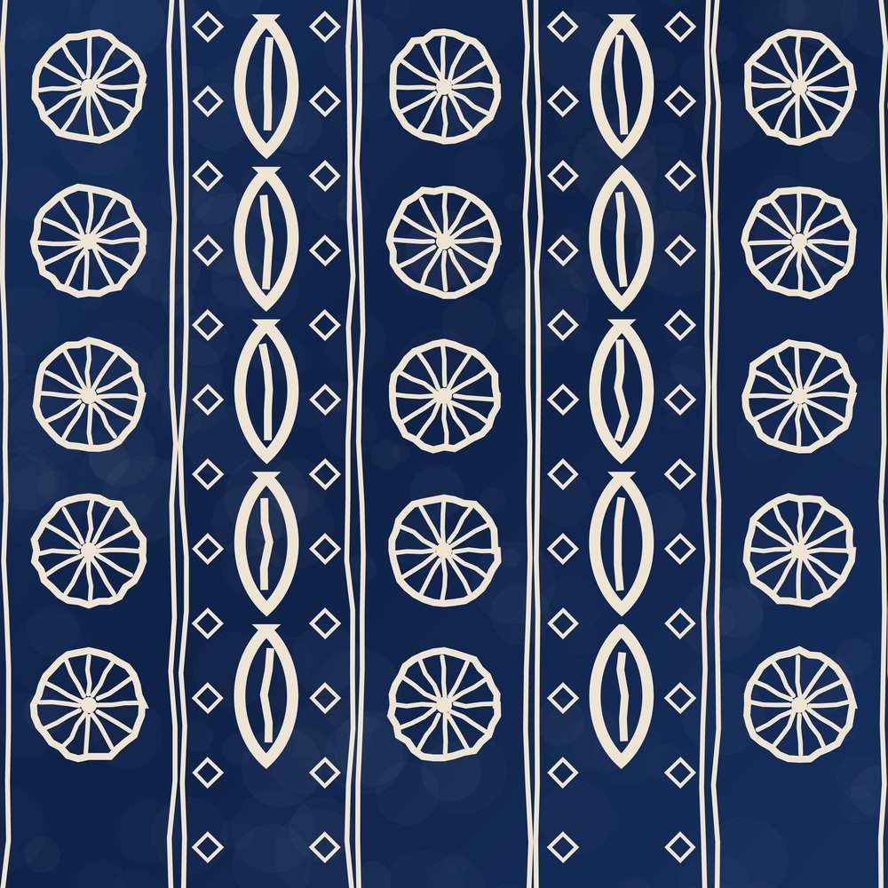 Indigo Signature Throw Blanket — le motif tel qu'il part à l'impression