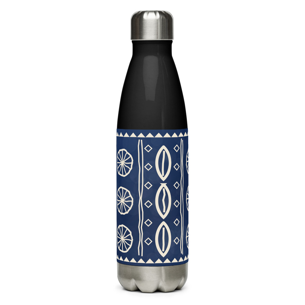Indigo Signature Water Bottle — le motif tel qu'il part à l'impression