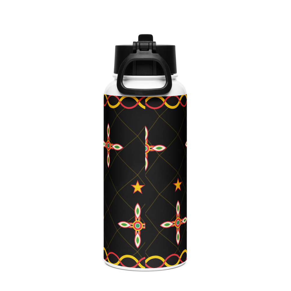 Toghu Bamenda Straw Bottle — le motif tel qu'il part à l'impression