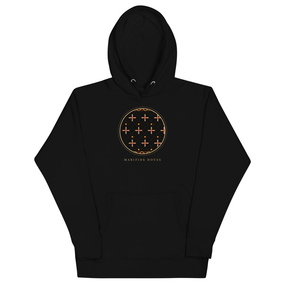 Toghu Bamenda Hoodie — le motif tel qu'il part à l'impression