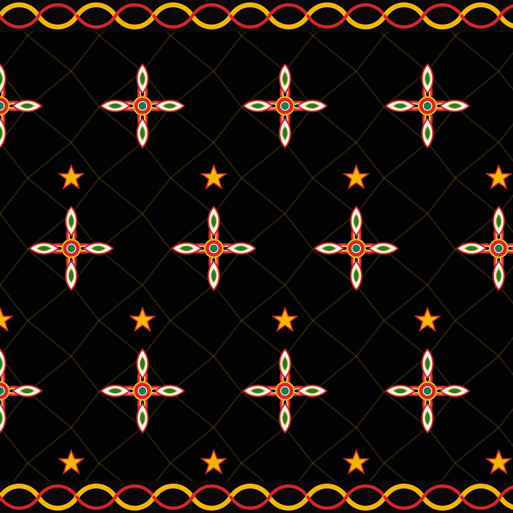 Toghu Bamenda Wall Clock — le motif tel qu'il part à l'impression