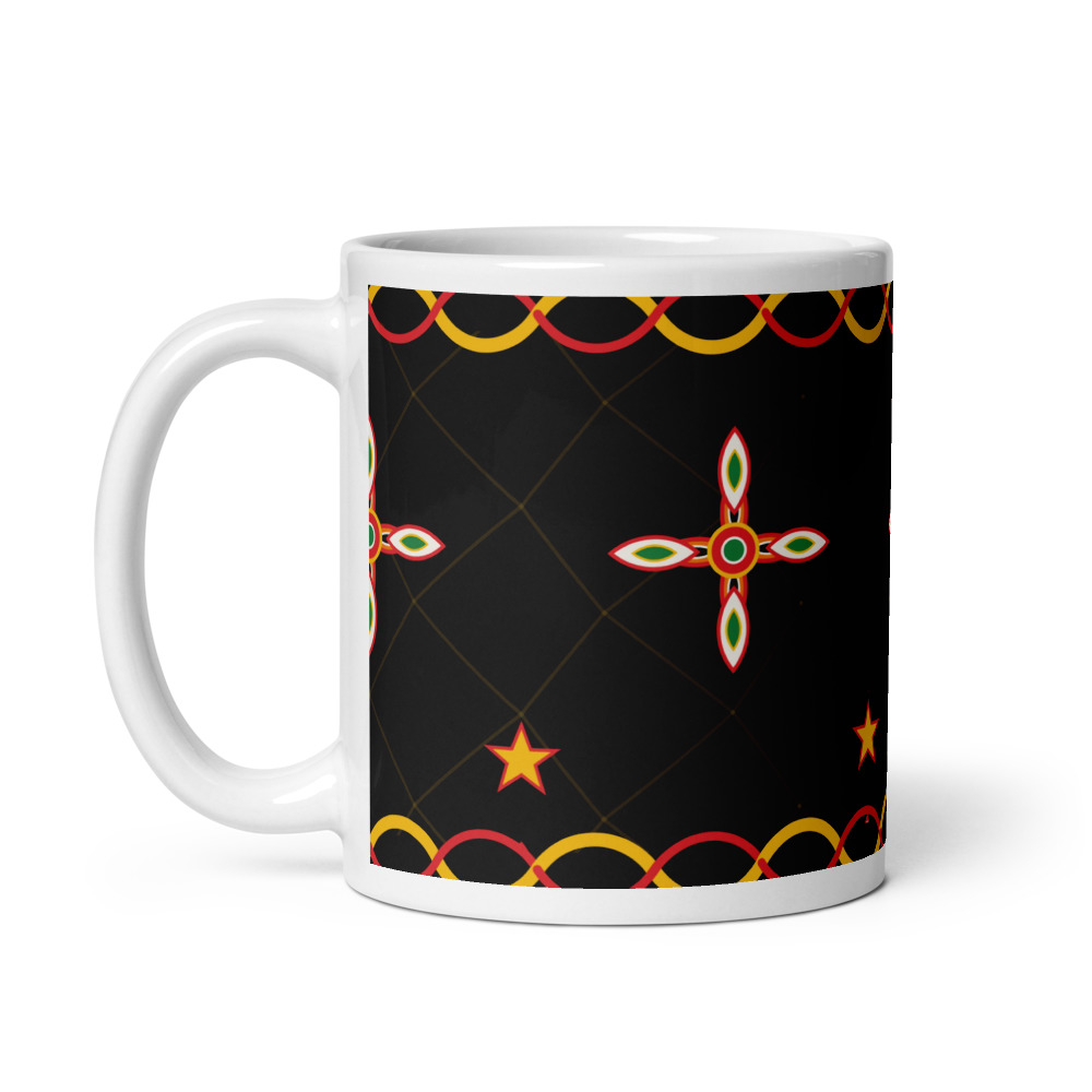 Toghu Bamenda Mug — le motif tel qu'il part à l'impression