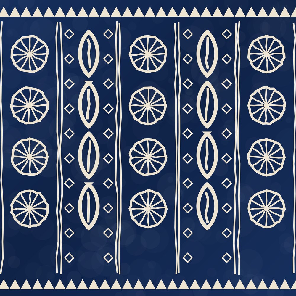 Indigo Signature Art Print — le motif tel qu'il part à l'impression