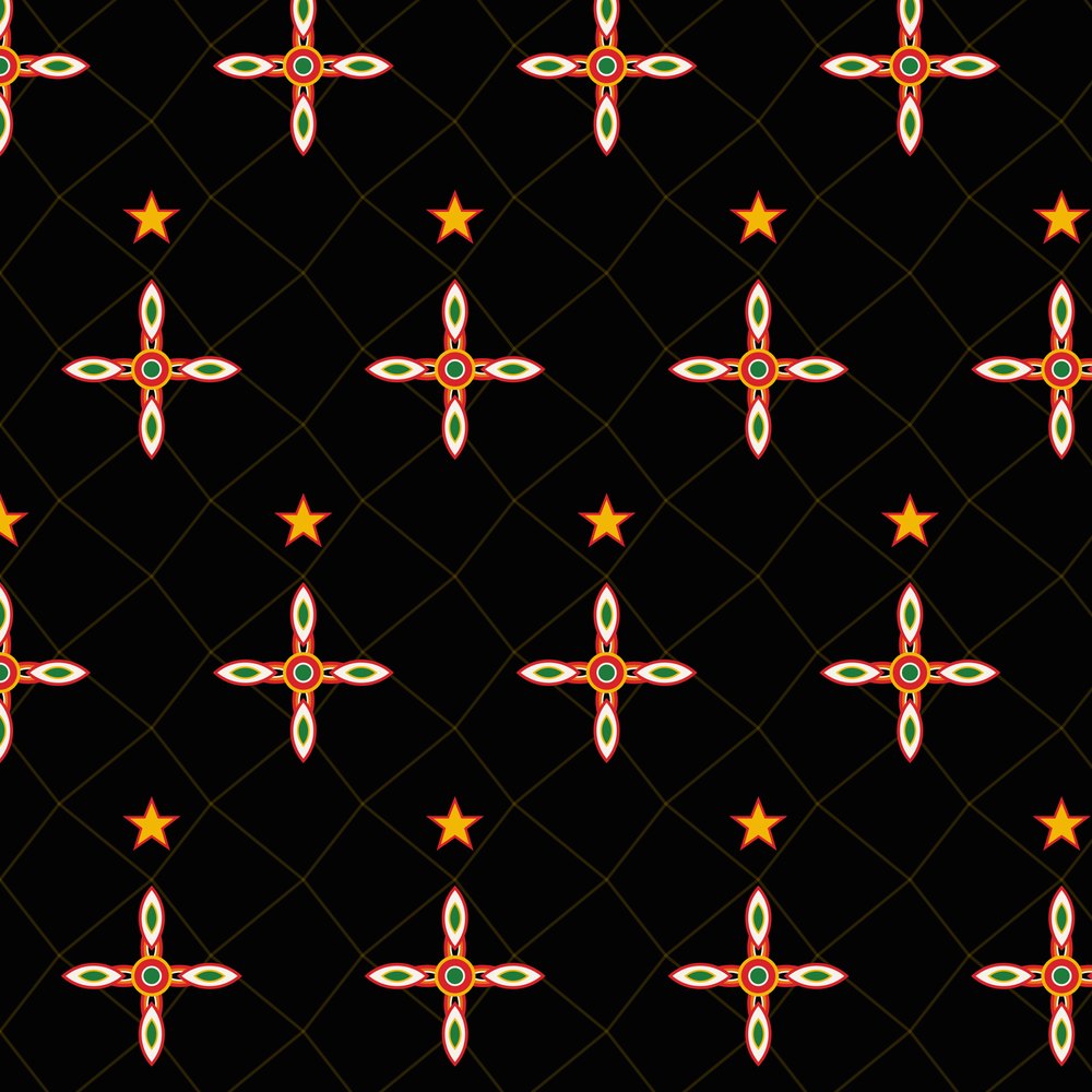 Toghu Bamenda Apron — le motif tel qu'il part à l'impression