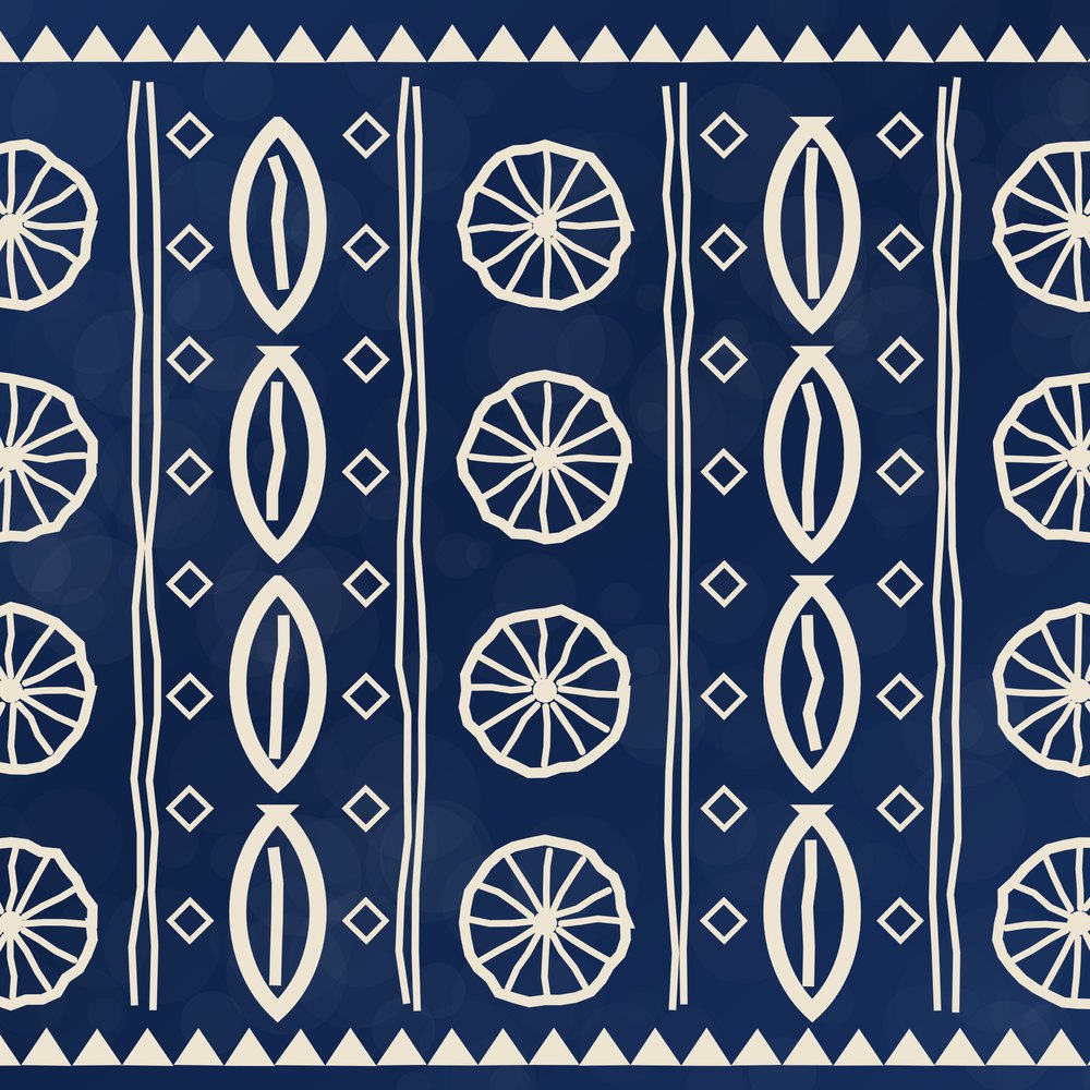 Indigo Signature Mouse Pad — le motif tel qu'il part à l'impression