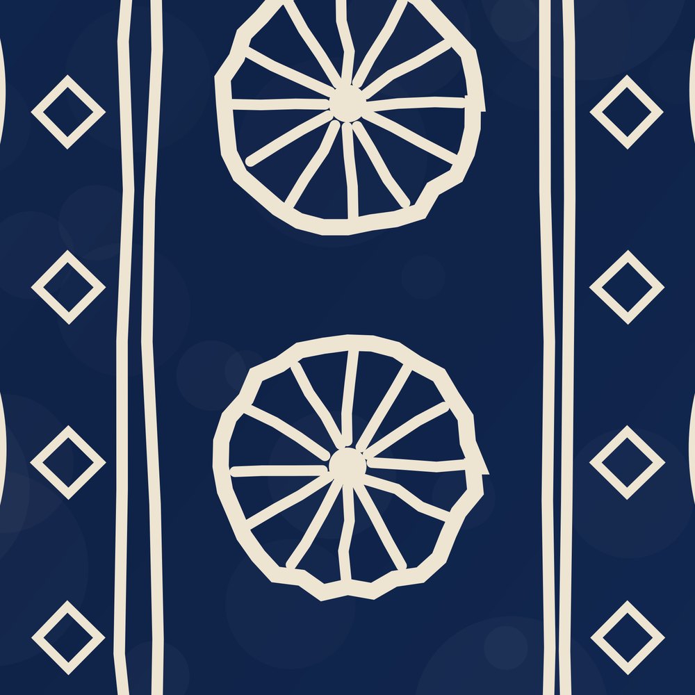 Indigo Signature Suitcase — le motif tel qu'il part à l'impression