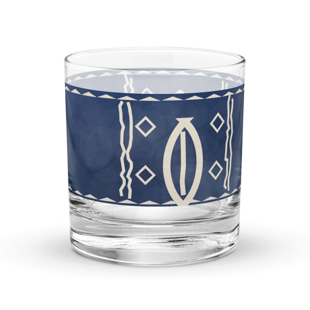 Indigo Signature Rocks Glass — agrandissement du fichier d'impression