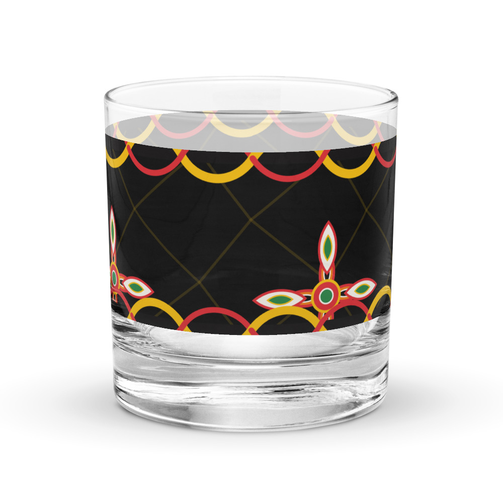 Toghu Bamenda Rocks Glass — le motif tel qu'il part à l'impression